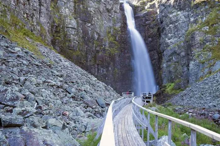 Framed Print : Njupeskaer, the highest waterfall in Sweden