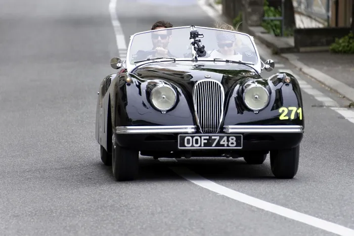 Framed Print : No. 271, Jaguar XK 120 OTS, model year 1953
