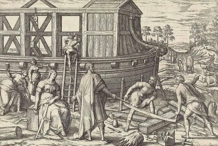 Framed Print : Noah builds the ark, According to the biblical book of Genesis Framed Print : Noah builds the ark, According to the biblical book of Genesis