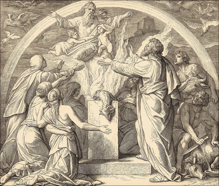 Framed Print : Noah's Altar and God's Promise