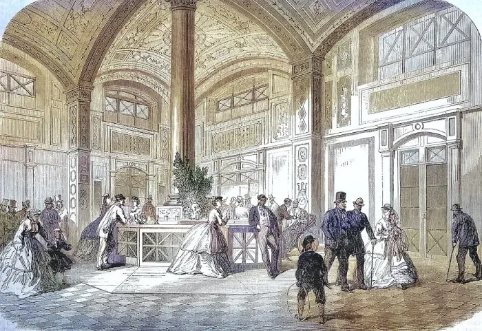 Framed Print : Noble People in the Drinking Hall of Baden-Baden Framed Print : Noble People in the Drinking Hall of Baden-Baden