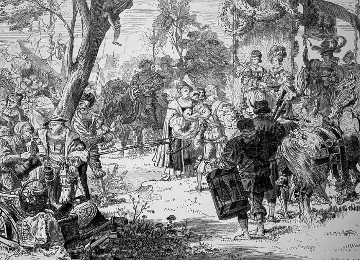 Framed Print : Noblemen at Summer Retreat and Picnic in the Middle Ages Framed Print : Noblemen at Summer Retreat and Picnic in the Middle Ages