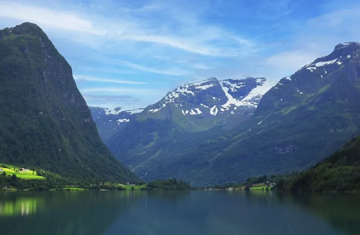 Framed Print : The Nordfjord on the Way to Nordfjordeid in Norway