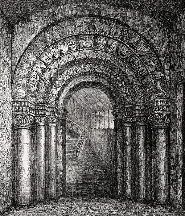 Framed Print : The Norman Doorway of St Giles Cathedral removed in the 18th century