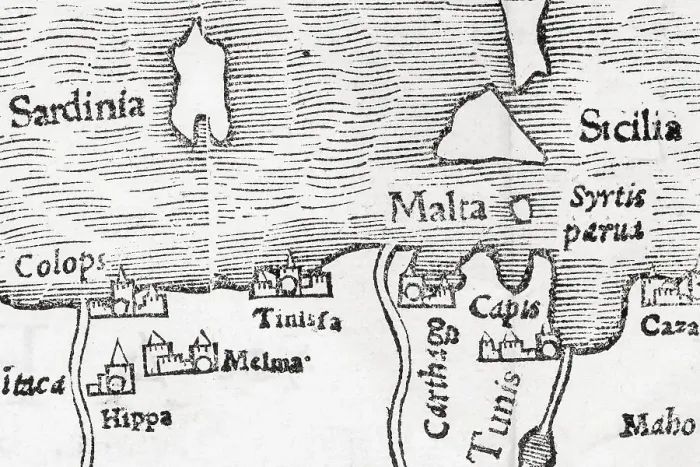 Framed Print : North Africa with Sardinia and Malta