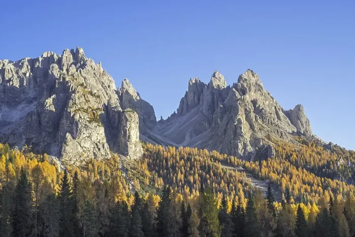 Framed Print : North face of the mountain Cadini di Misurina in autumn
