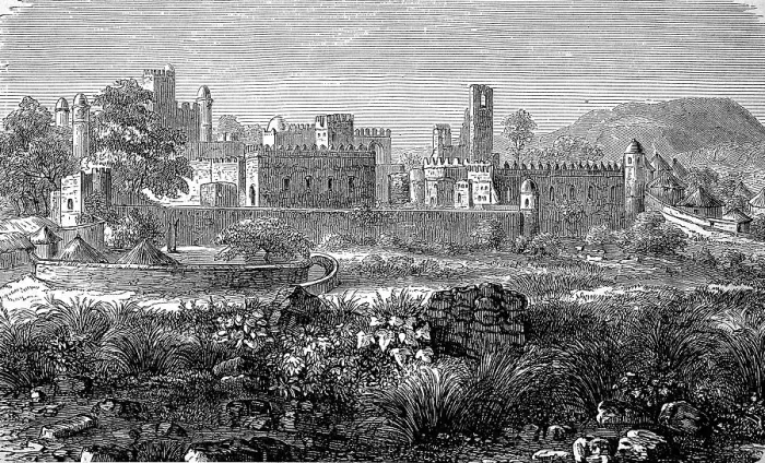 Framed Print : The north side of the fortress of Gondar in Ethiopia