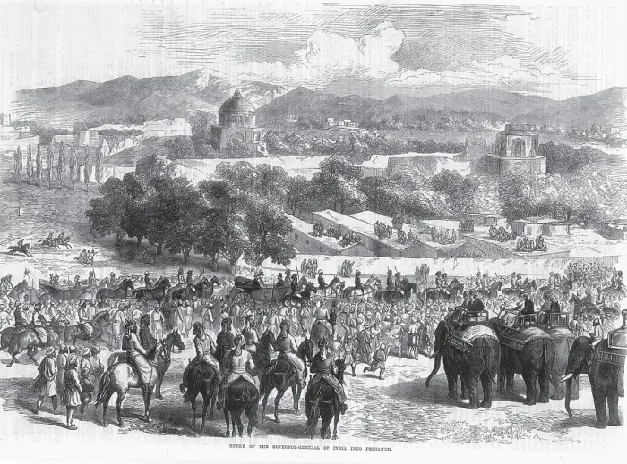 Framed Print : North west and Kashmir, entry of the governor general of India into Peshawar, Pakistan, Asia