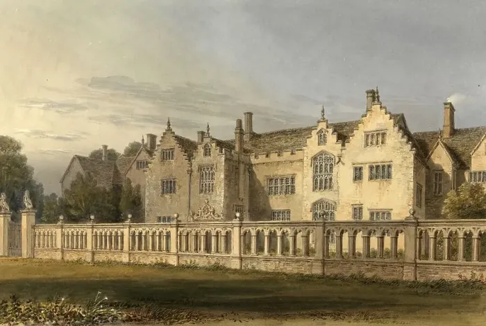 Framed Print : North West View of Harlaxton Manor House Framed Print : North West View of Harlaxton Manor House