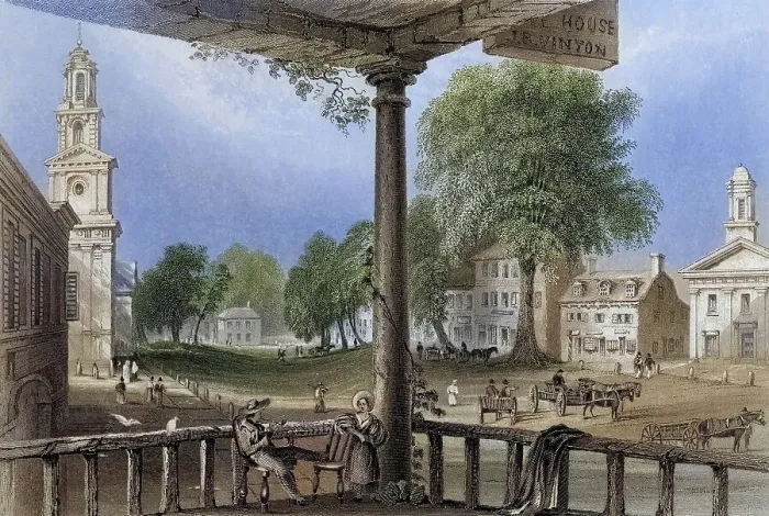 Framed Print : Northampton Massachusetts USA, After a nineteenth century engraving by R Sands after W