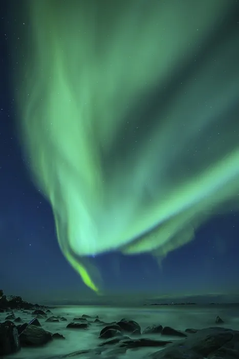 Framed Print : Northern Lights (Aurora borealis) over the Atlantic Ocean Framed Print : Northern Lights (Aurora borealis) over the Atlantic Ocean