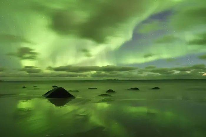 Framed Print : Northern Lights, Aurora Borealis above the beach of Utakleiv Framed Print : Northern Lights, Aurora Borealis above the beach of Utakleiv