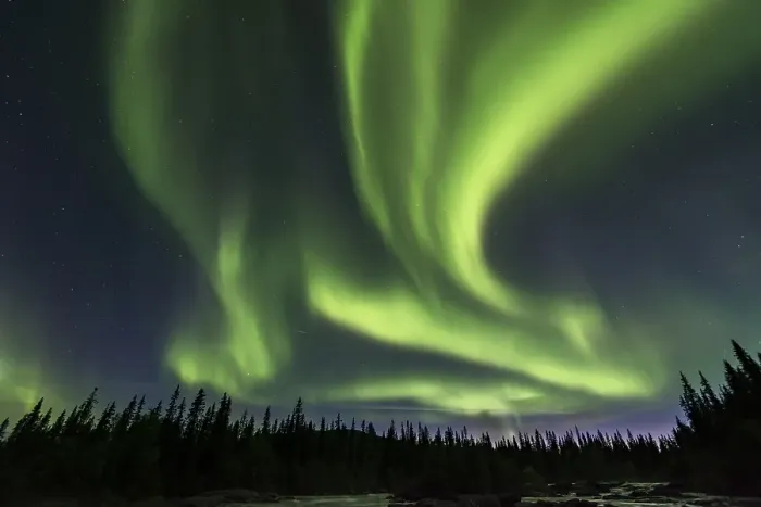 Framed Print : Northern Lights or Aurora Borealis above river Gamajahka or Kamajakka