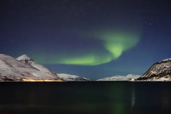 Framed Print : Northern lights over the Kaldfjord