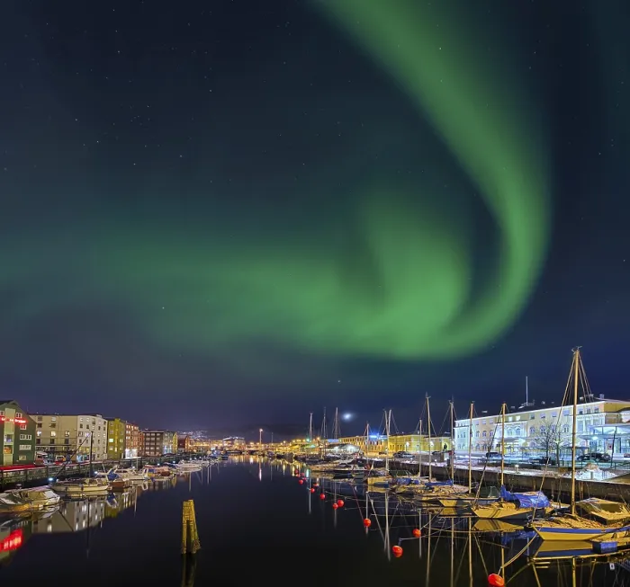 Framed Print : Northern lights in Trondheim Norway Framed Print : Northern lights in Trondheim Norway