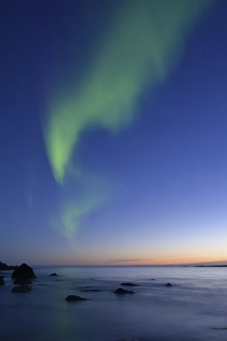 Framed Print : Northern Lights on Utakleiv Beach Framed Print : Northern Lights on Utakleiv Beach