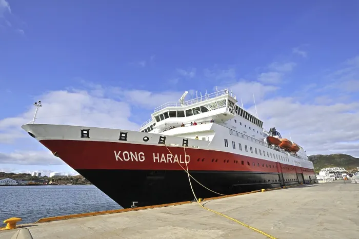 Framed Print : Norwegian coastal steamer in port at Bodo Framed Print : Norwegian coastal steamer in port at Bodo