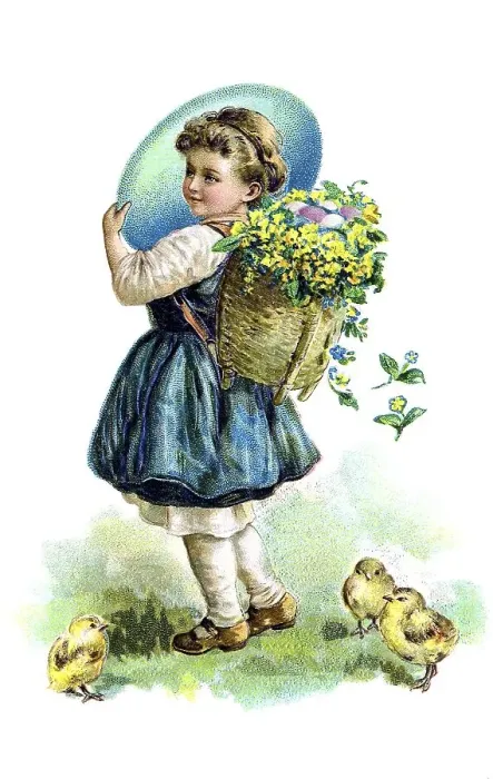 Framed Print : Nostalgic greeting card for Easter