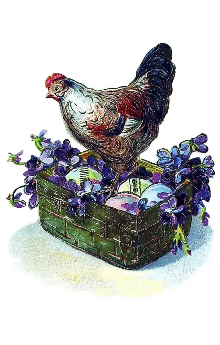 Framed Print : Nostalgic greeting card for Easter