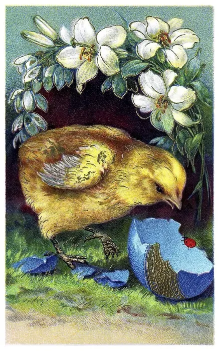 Framed Print : Nostalgic greeting card for Easter