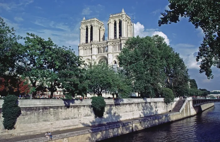 Framed Print : Notre-Dame church, river Seine