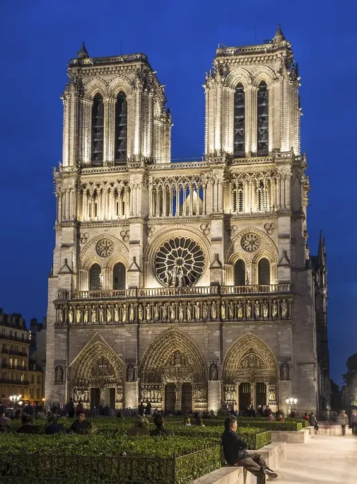Framed Print : Notre-Dame de Paris at night, Paris