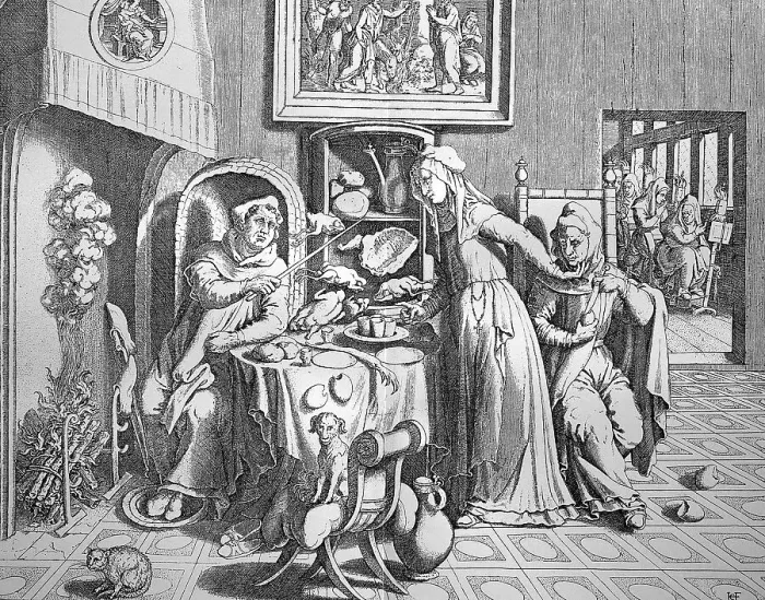 Framed Print : The nuns, their devoutness is gluttony and lewdness