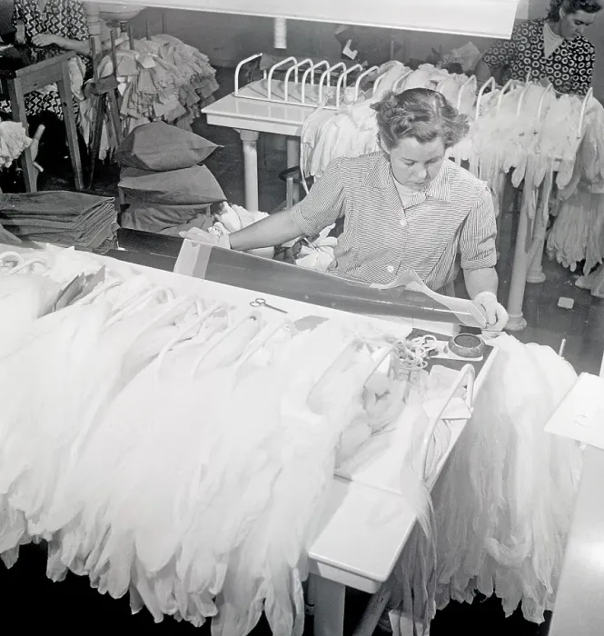 Framed Print : Nylon stockings in the 1950s. Malmoe strumpfabrik Sweden