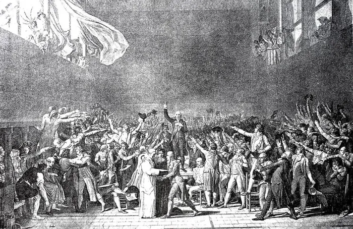 Framed Print : The oath in the ballroom of June 20