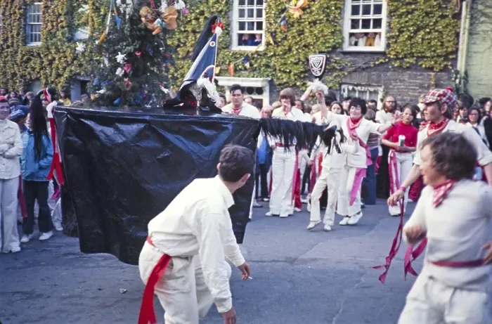 Framed Print : Obby Horse May Day Festival, Padstow, Cornwall, England, UK 1975 - The Old Oss Framed Print : Obby Horse May Day Festival, Padstow, Cornwall, England, UK 1975 - The Old Oss