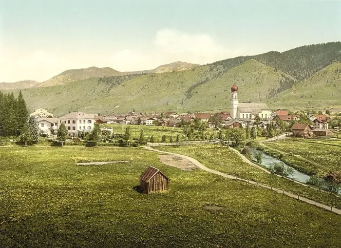 Framed Print : Oberammergau in Bavaria, c. 1890 Framed Print : Oberammergau in Bavaria, c. 1890