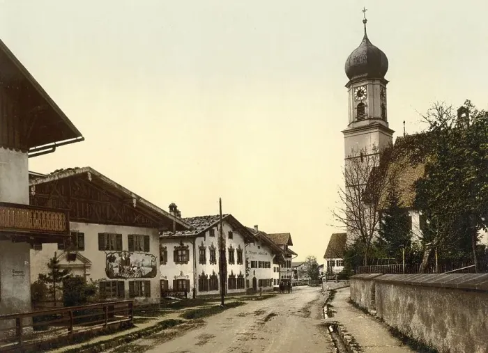 Framed Print : Oberammergau in Bavaria, c. 1890