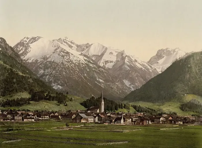 Framed Print : Oberstdorf in Bavaria, c. 1890 Framed Print : Oberstdorf in Bavaria, c. 1890