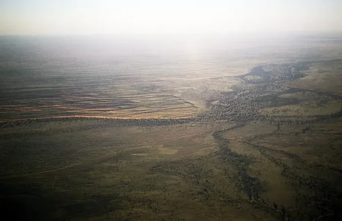 Framed Print : Oblique aerial photograph, probably of the Simpson Desert, Australia 1956
