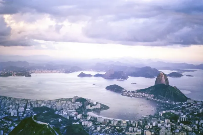 Framed Print : Oblique aerial view from plane Rio de Janeiro, Brazil. South America, 1969 Botafogo Beach and Sugarloaf mountain Framed Print : Oblique aerial view from plane Rio de Janeiro, Brazil. South America, 1969 Botafogo Beach and Sugarloaf mountain
