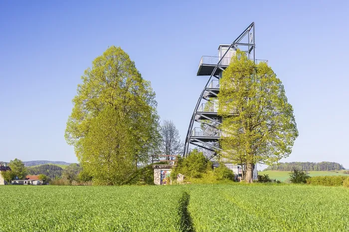 Framed Print : Observation tower on the Rathmannsdorfer Hohe in Rathmannsdorf
