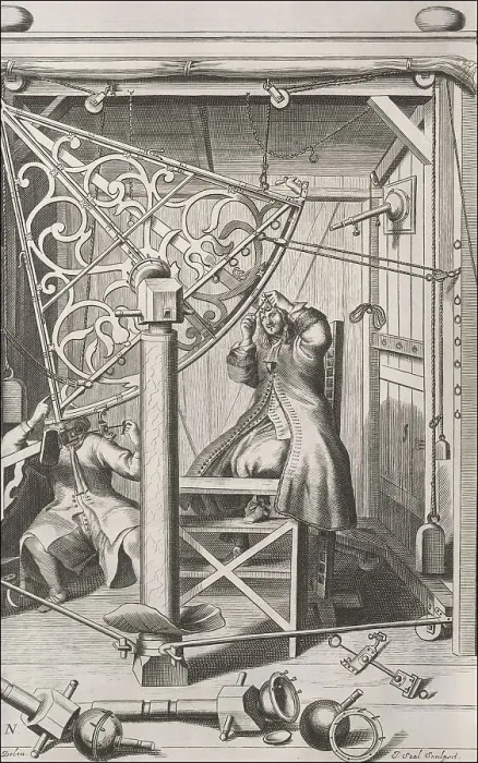 Framed Print : Observing the sky with a brass sextant