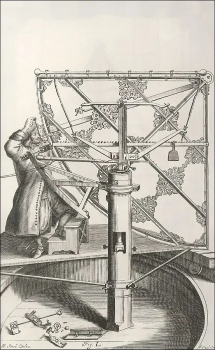 Framed Print : Observing the sky with a brass sextant