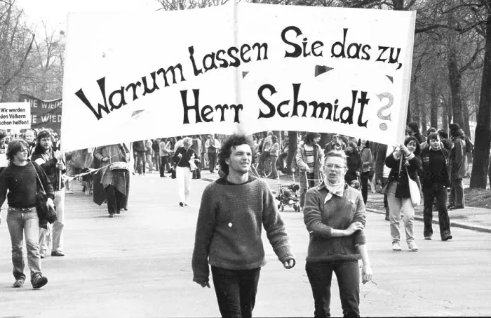 Framed Print : The occasion was the SPD party conference in 1982 for the Young Socialists in the SPD to demonstrate with 50 Framed Print : The occasion was the SPD party conference in 1982 for the Young Socialists in the SPD to demonstrate with 50
