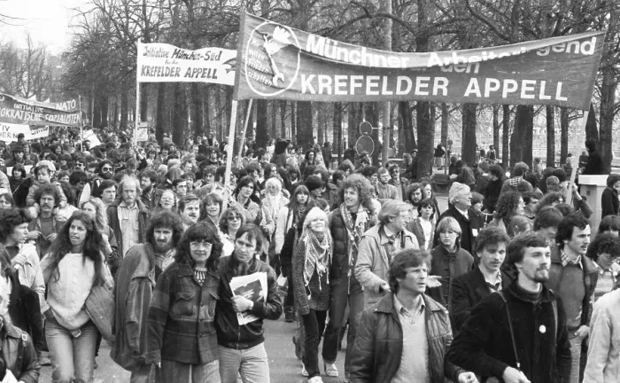 Framed Print : The occasion was the SPD party conference in 1982 for the Young Socialists in the SPD to demonstrate with 50