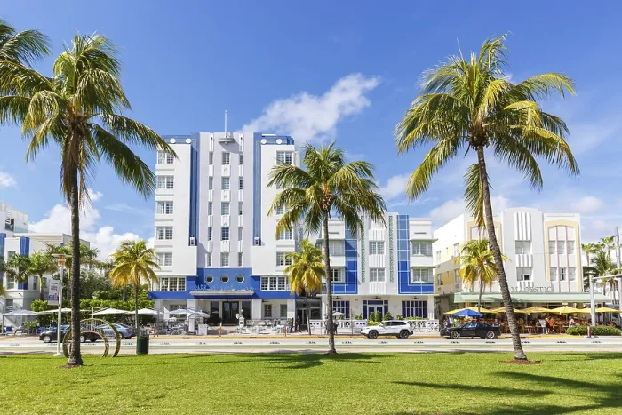 Framed Print : Ocean Drive with Art Deco style hotels architecture in Miami Beach Framed Print : Ocean Drive with Art Deco style hotels architecture in Miami Beach