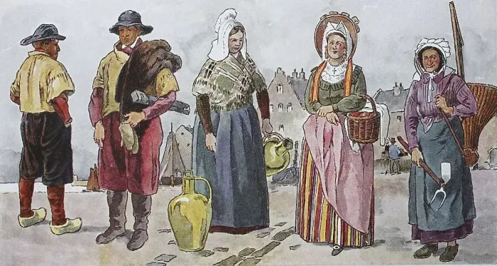 Framed Print : Ode, costumes, clothing in 19th century Belgium