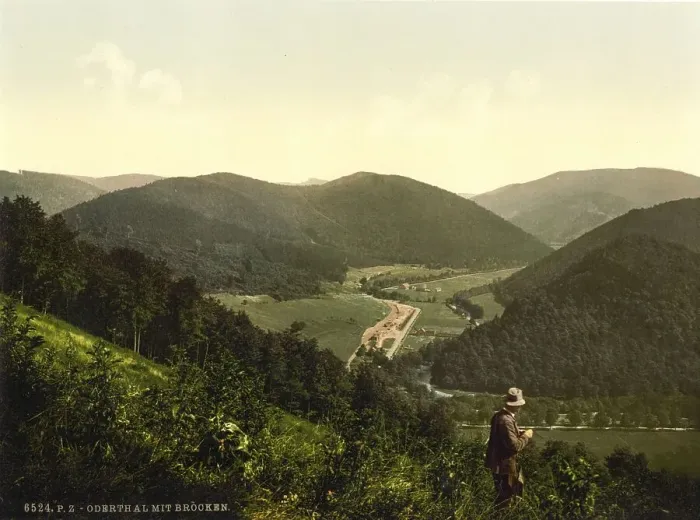 Framed Print : Oder Valley and View to the Brocken in the Harz Mountains