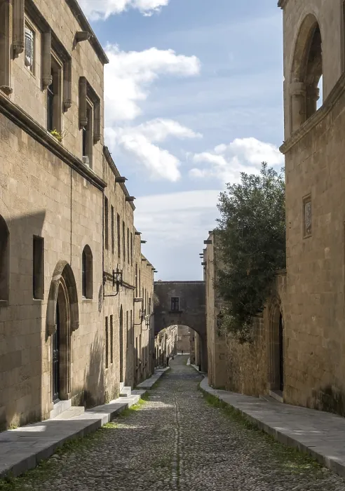 Framed Print : Odos Ippoton, Knights Street, Old Town