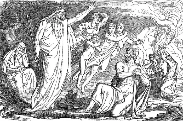 Framed Print : Odysseus in the underworld, Homer's Odyssey