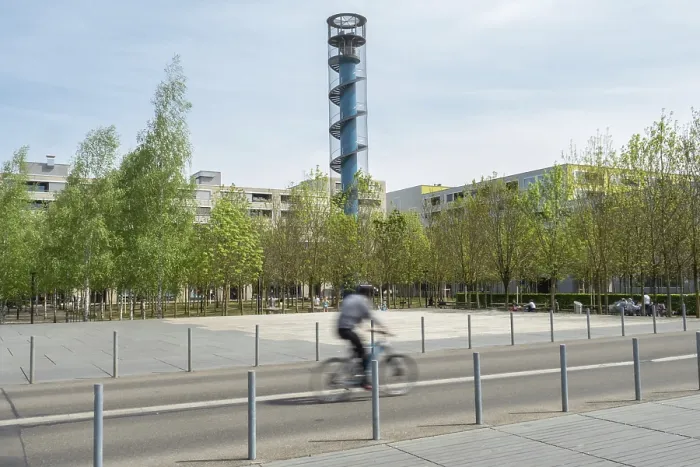 Framed Print : The Oerliker Park in Zurich is a prominant example of combining attractive urban space with modern dense architecture Framed Print : The Oerliker Park in Zurich is a prominant example of combining attractive urban space with modern dense architecture