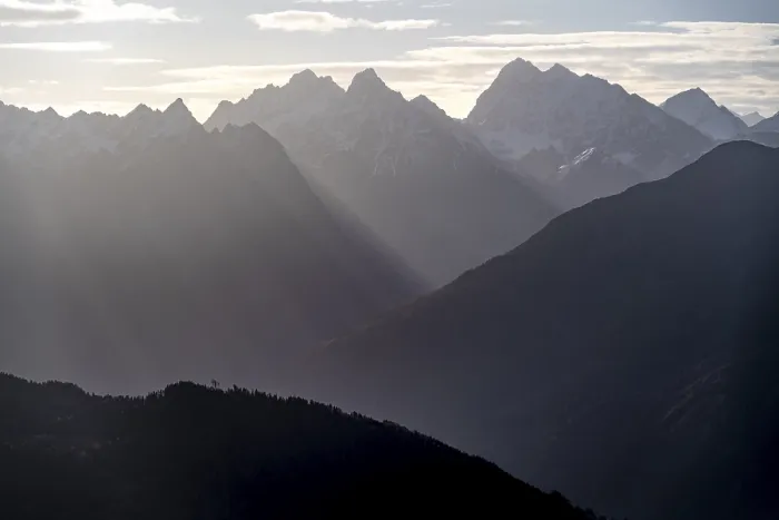 Framed Print : Oetztal Alps, mountain panorama in the morning light Framed Print : Oetztal Alps, mountain panorama in the morning light