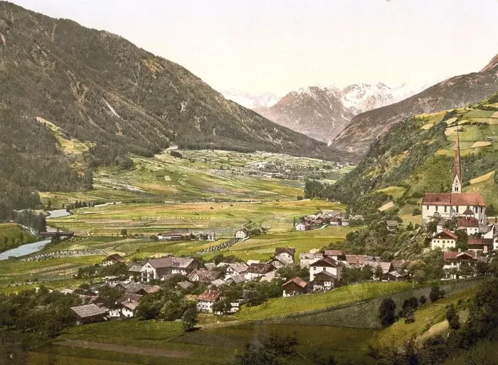 Framed Print : Oetztal, with Tschirgant, a 2370 m high mountain near Imst