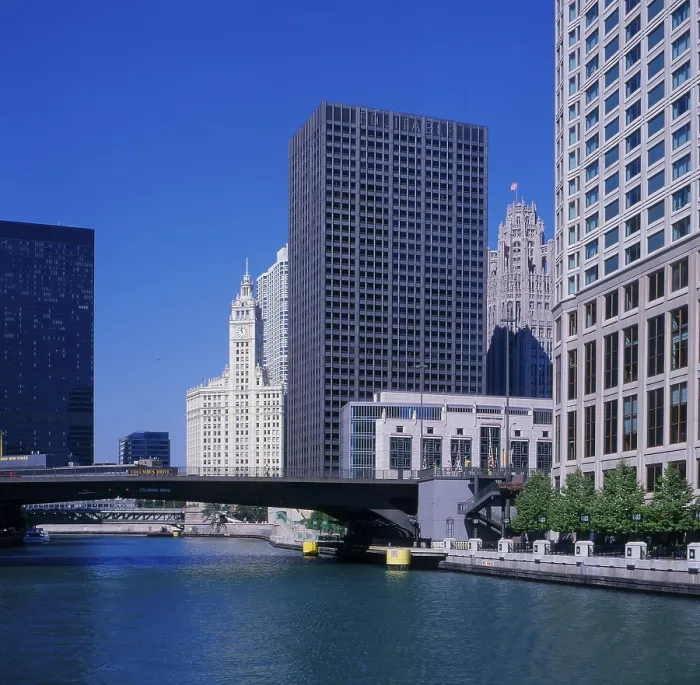 Framed Print : Office and business centre, USA, Illinois, Chicago
