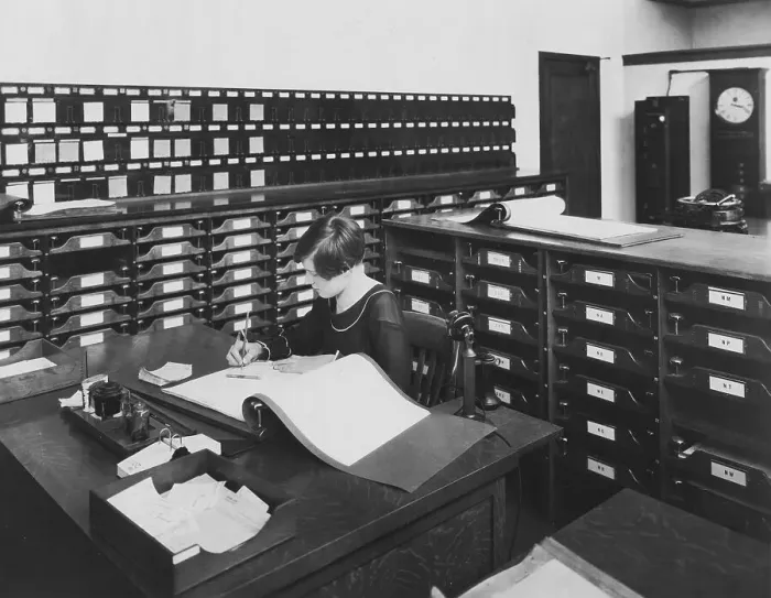 Framed Print : Office, secretary, woman doing office work